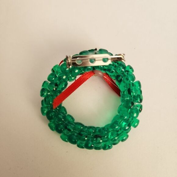 Homemade Set of 2 Christmas Snowman and a Wreath Brooches - Picture 3 of 7